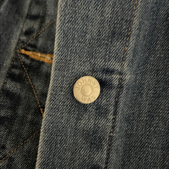 Johnny Was Workshop Bandana Patched Denim Jean Jacket Embroidered Silk Medium - Picture 9 of 13